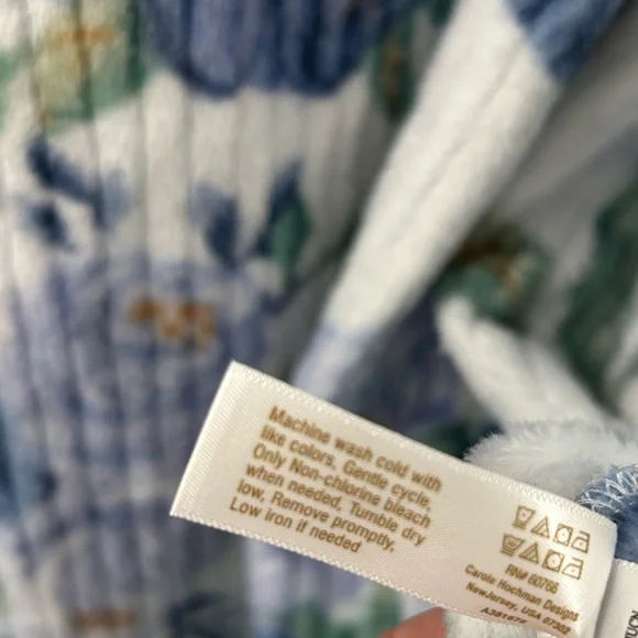 Stan Herman Size 3X Blue - Gray English Rose Plush Zip Front Long Lounger Robe - Picture 10 of 11